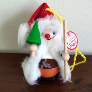Vintage Steinbach Christmas Ornament Santa With Tree And Staff Germany